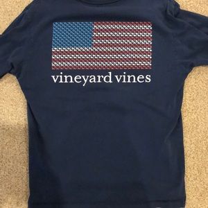 Navy Blue Vineyard Vines Long Sleeve USA T-Shirt